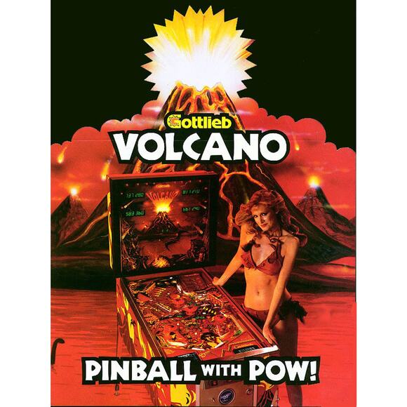 Volcano Pinball FLYER Original Game Fantasy Art Print Sheet 1981 Retro - Picture 1 of 2